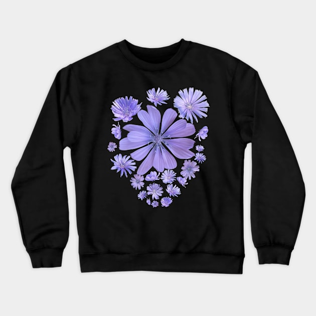 Purple Chicory Flowers: A Floral Arrangement Crewneck Sweatshirt by Flowers on t-shirts